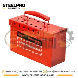 Caja de Bloqueo Grupal Roja Steelpro