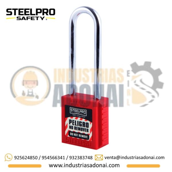Candado de Bloqueo X10 Long Rojo Steelpro