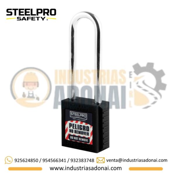 Candado de Bloqueo X10 Long Negro Steelpro