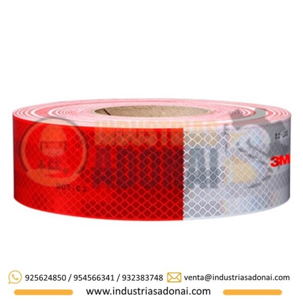 Cinta Reflectiva Rojo y Blanco 2" Rollo x 45.7m 3M