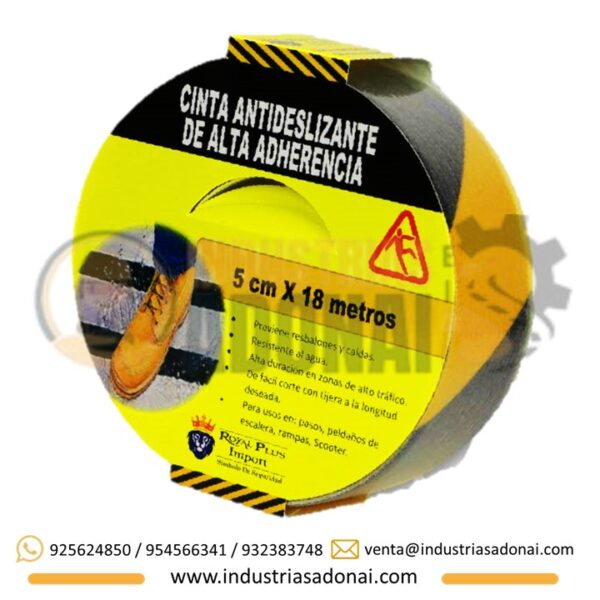 Cinta Antideslizante Negro con Amarillo Importado