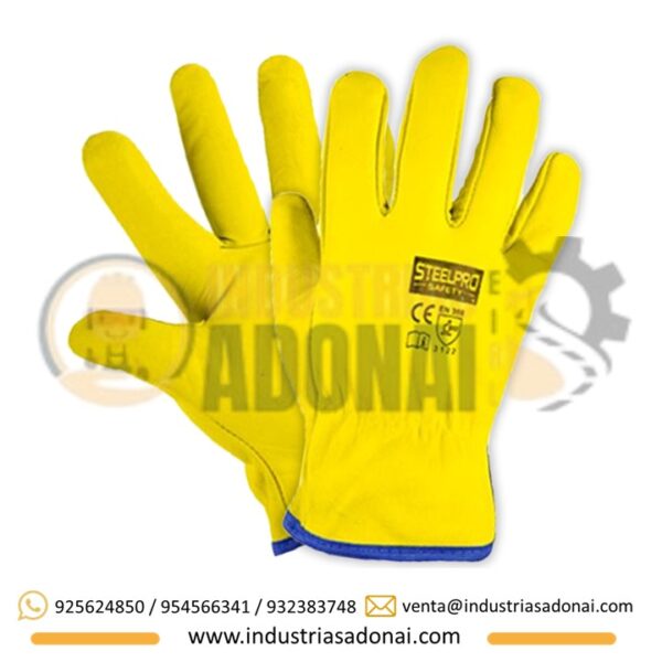 Guantes De Badana amarillo Steelpro