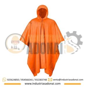 Poncho Impermeable para Lluvia Anaranjado Nacional