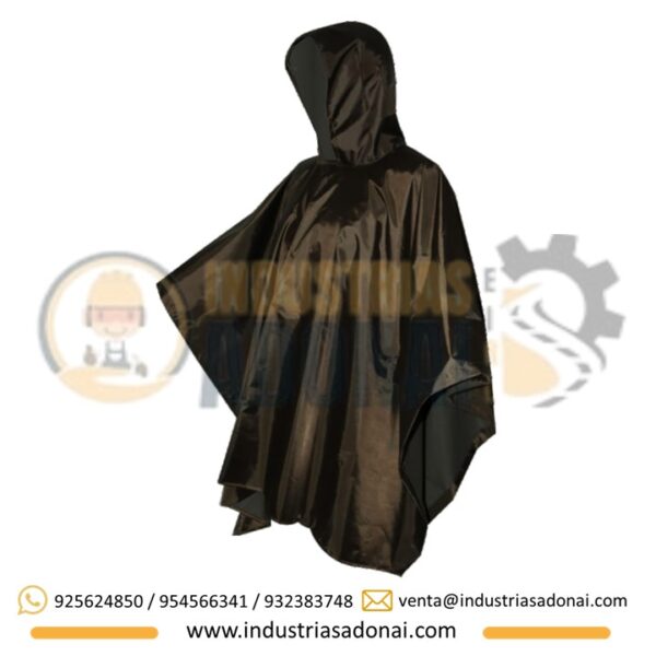 Poncho Impermeable para Lluvia Negro Nacional